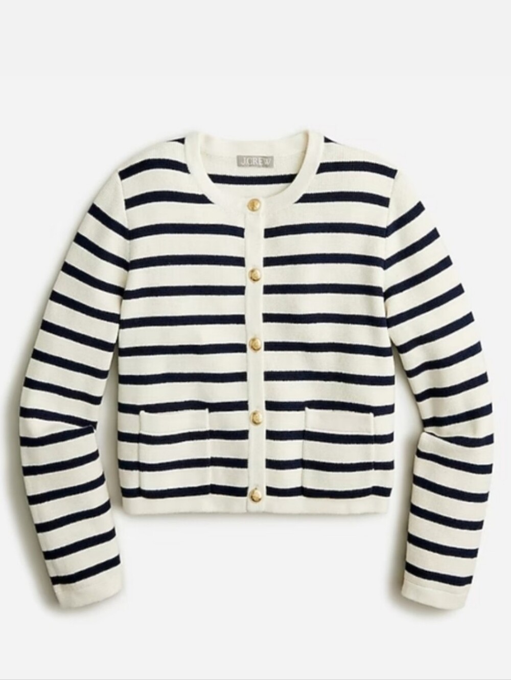 J.CREW Emilie Sweater Lady Jacket In Stripe Size L